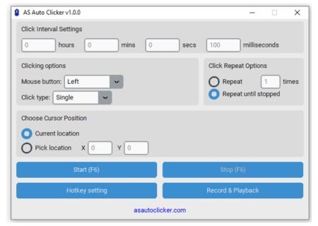 as auto clicker UI